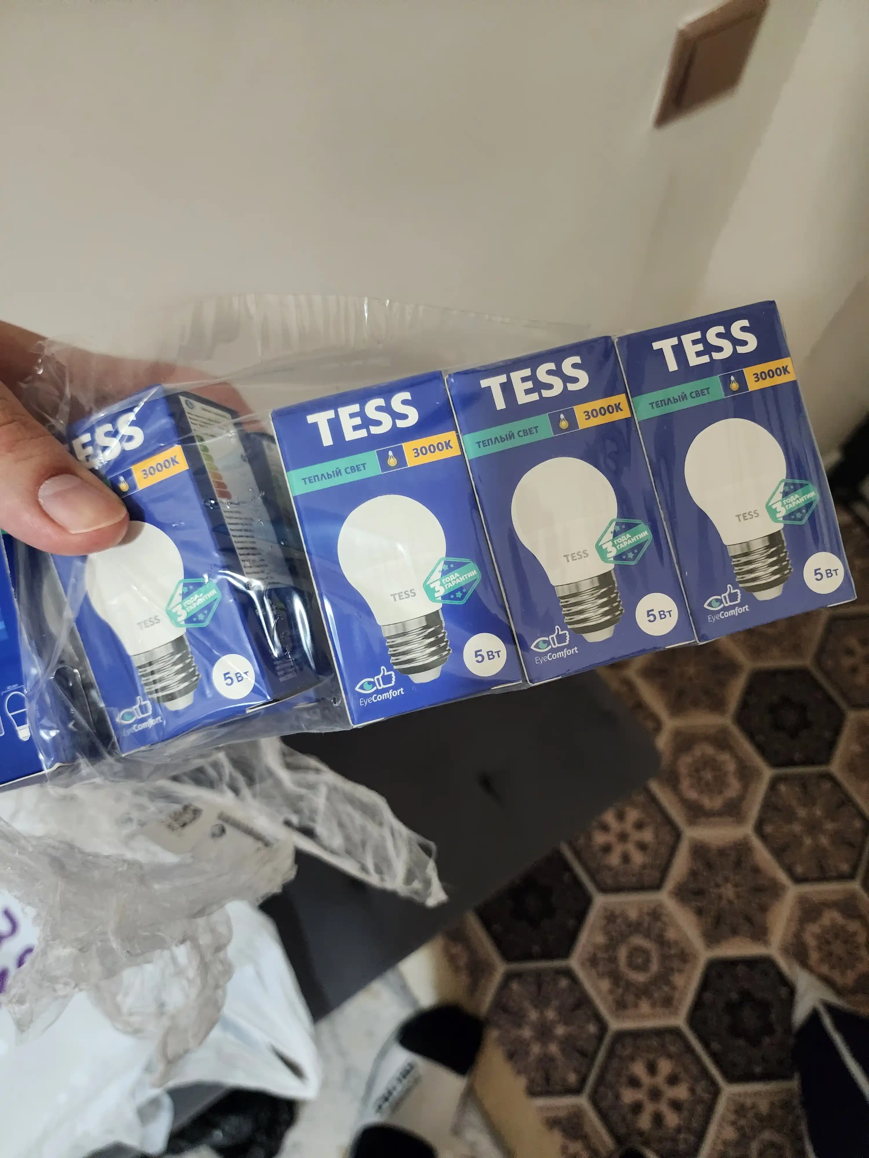 Лампа TESS 5W E14 3 уровня яркости, энергосберегающая A +, надежная, долгий срок службы, 80Ra