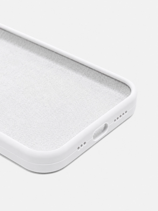 IPhone silikon, barxatli chexol — 11/12/13/14/15/16/17/18 Pro uchun