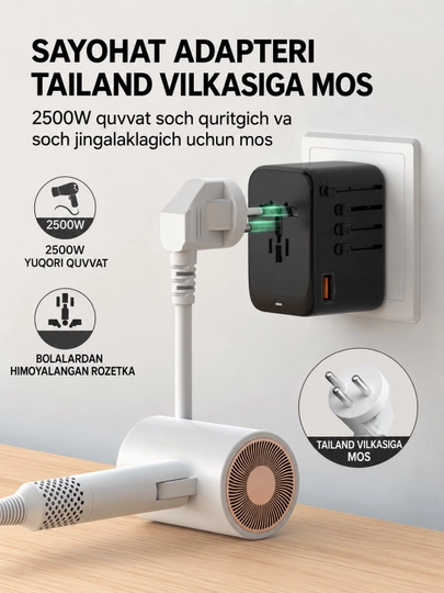 Fitit Universal Adapter 45W - universal kuchli adapter