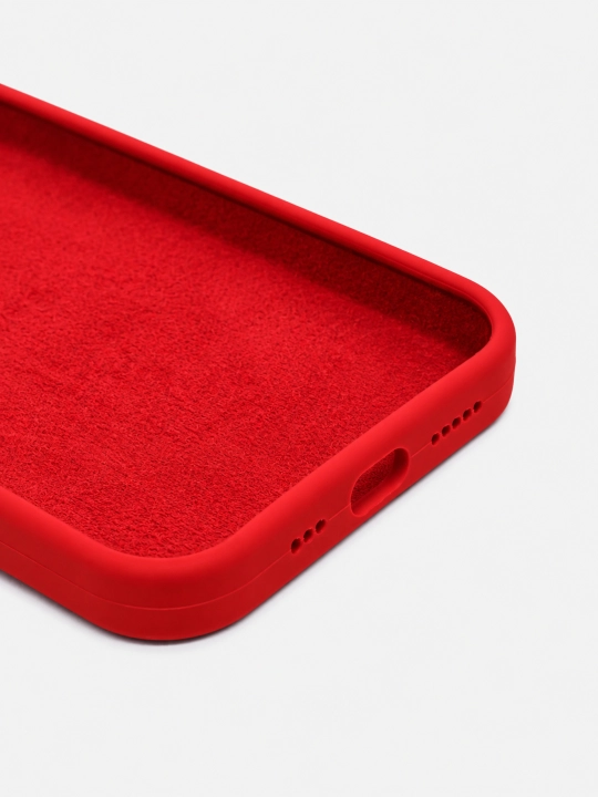 IPhone silikon, barxatli chexol — 11/12/13/14/15/16/17/18 Pro uchun