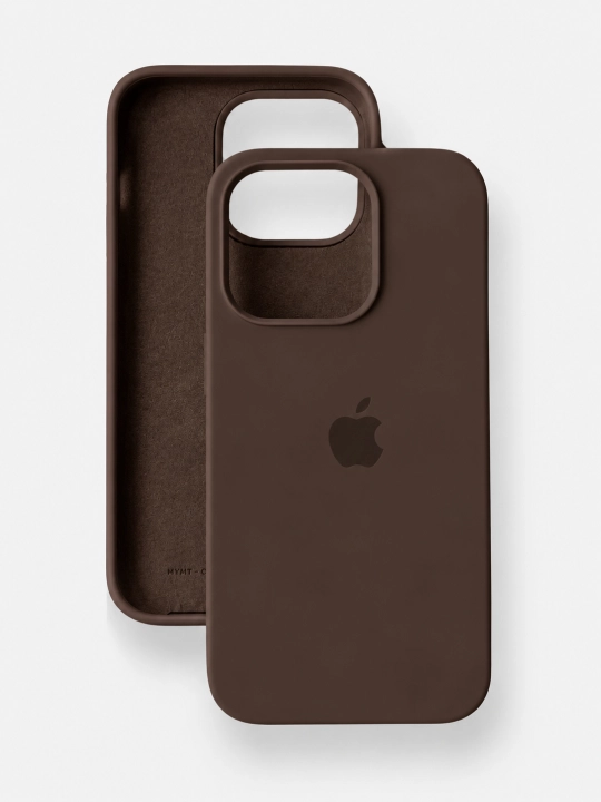Силиконовый чехол с бархатной подкладкой для iPhone 11/12/13/14/15/16/17/18 Pro