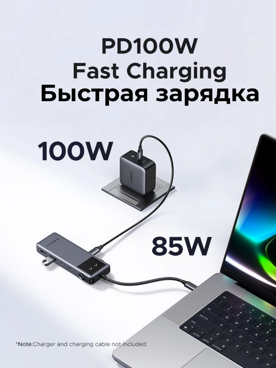 UGREEN 6в1 USB Хаб Конвертор Uno CM888 35998 HDMI 4K 60Гц PD 10 Гбит/с