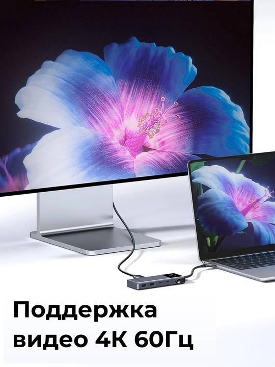 UGREEN 6в1 USB Хаб Конвертор Uno CM888 35998 HDMI 4K 60Гц PD 10 Гбит/с