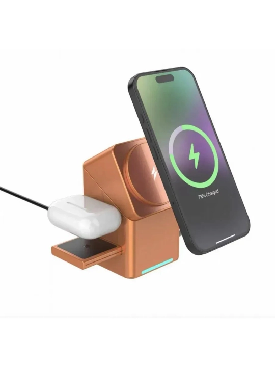 Simsiz quvatlagich 3 tasi 1 da MagSafe, tez zaryadlovchi zaryadchik, wireless charger