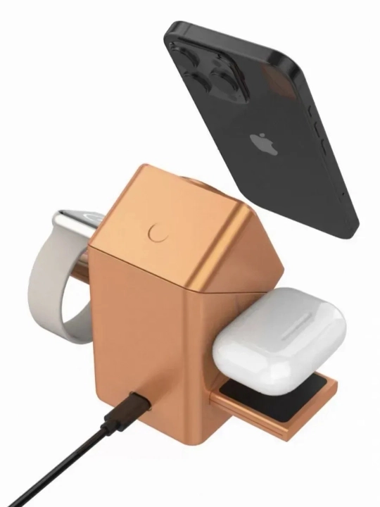 Simsiz quvatlagich 3 tasi 1 da MagSafe, tez zaryadlovchi zaryadchik, wireless charger