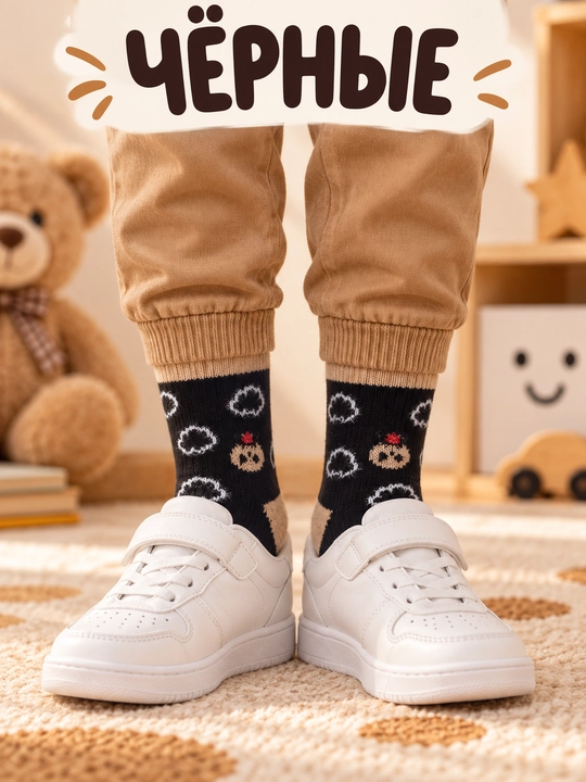 Детских 1-4лет теплых махровых носков с бурундуком Brand Socks 2 пары