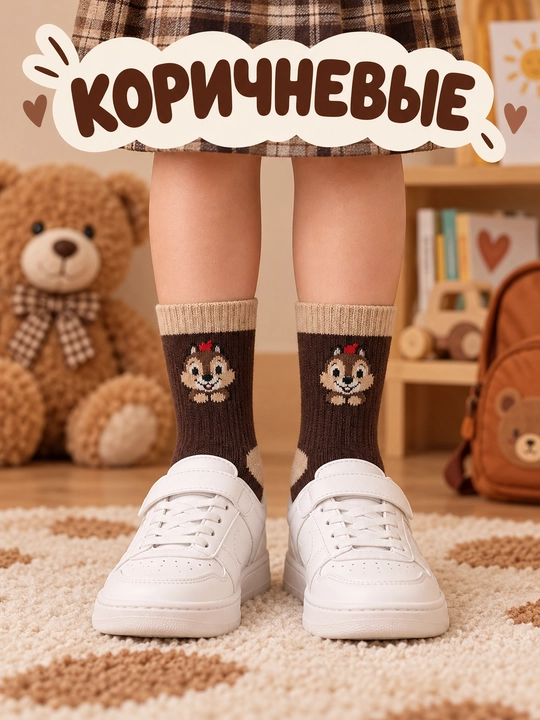 Детских 1-4лет теплых махровых носков с бурундуком Brand Socks 2 пары