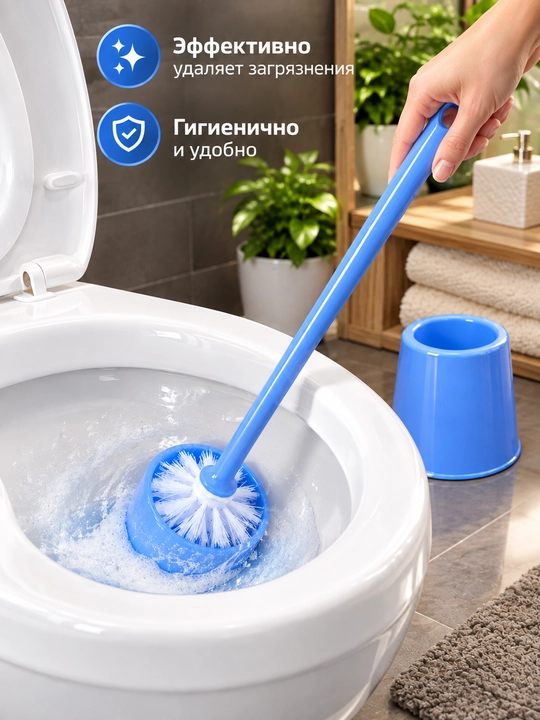Силиконовый ершик для унитаза с настенным креплением — мягкая щетка для туалета и ванной - 