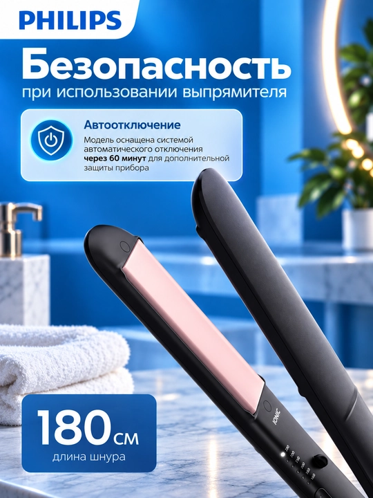 Philips BHS378 soch dazmoli, issiqlikdan himoyalangan va keratin qoplamali to‘g‘rilagich