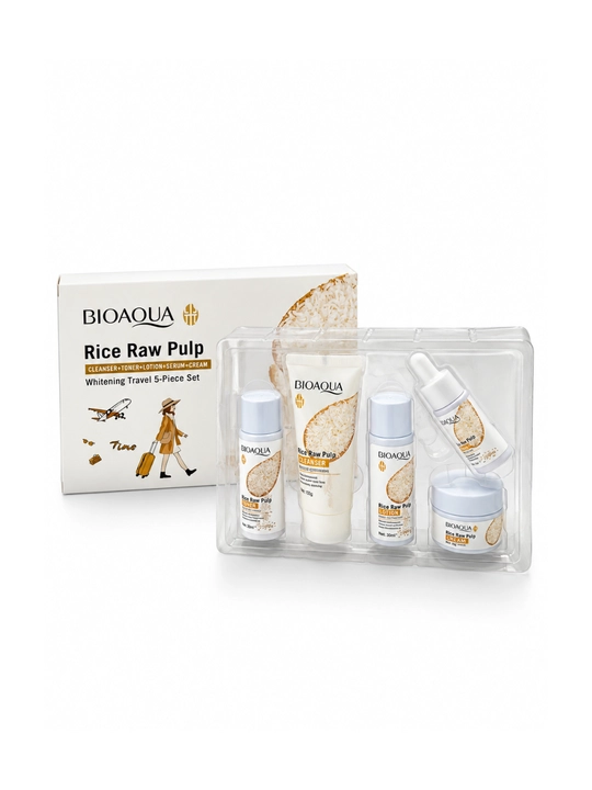 BIOAQUA Rice Raw Pulp набор для ухода за лицом, 5 - 6 предметов, дорожный формат