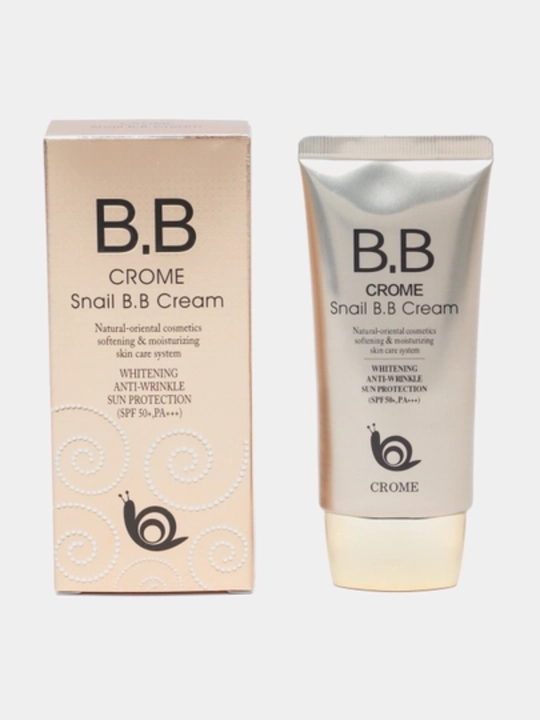CROME SNAIL BB SPF50 kremi, chig‘anoq mutsinli, oqartiruvchi tusli krem