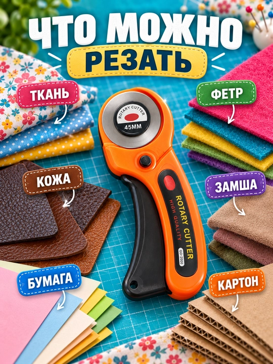 Mato va teri uchun bichish pichog‘i, 5 ta almashuvchi tig‘ va g‘ilof
