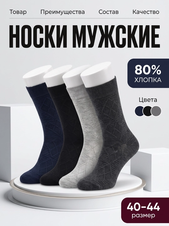 Мужские носки, короткие носки, хлопковые, набор 1, 3, 5, 10 пар, спортивные носки - 