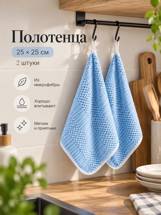 Mikrofibrali qo'l sochig'i, oshxona sochig'i, 2 dona - 