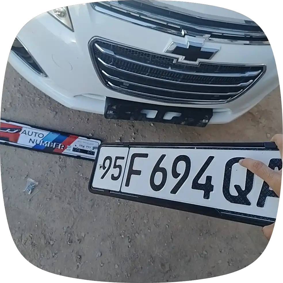 Avtomobil raqami uchun ramka, oson olinuvchi, qisqichli, 2 dona