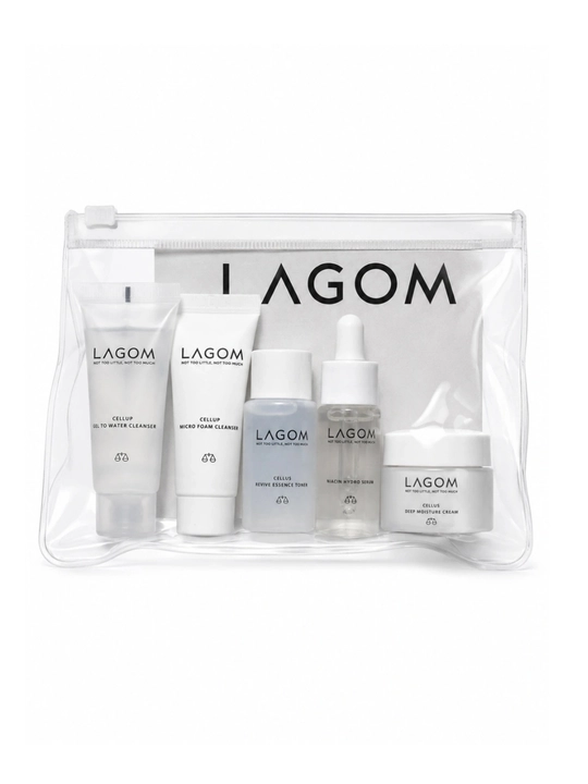 LAGOM Premium Korean Skin Care Set, мини-набор корейской косметики для лица, 5 средств