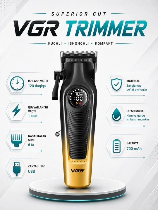 Soch va soqolni parvarish qilish uchun professional to'plam VGR MUSCULAR V-285 S4