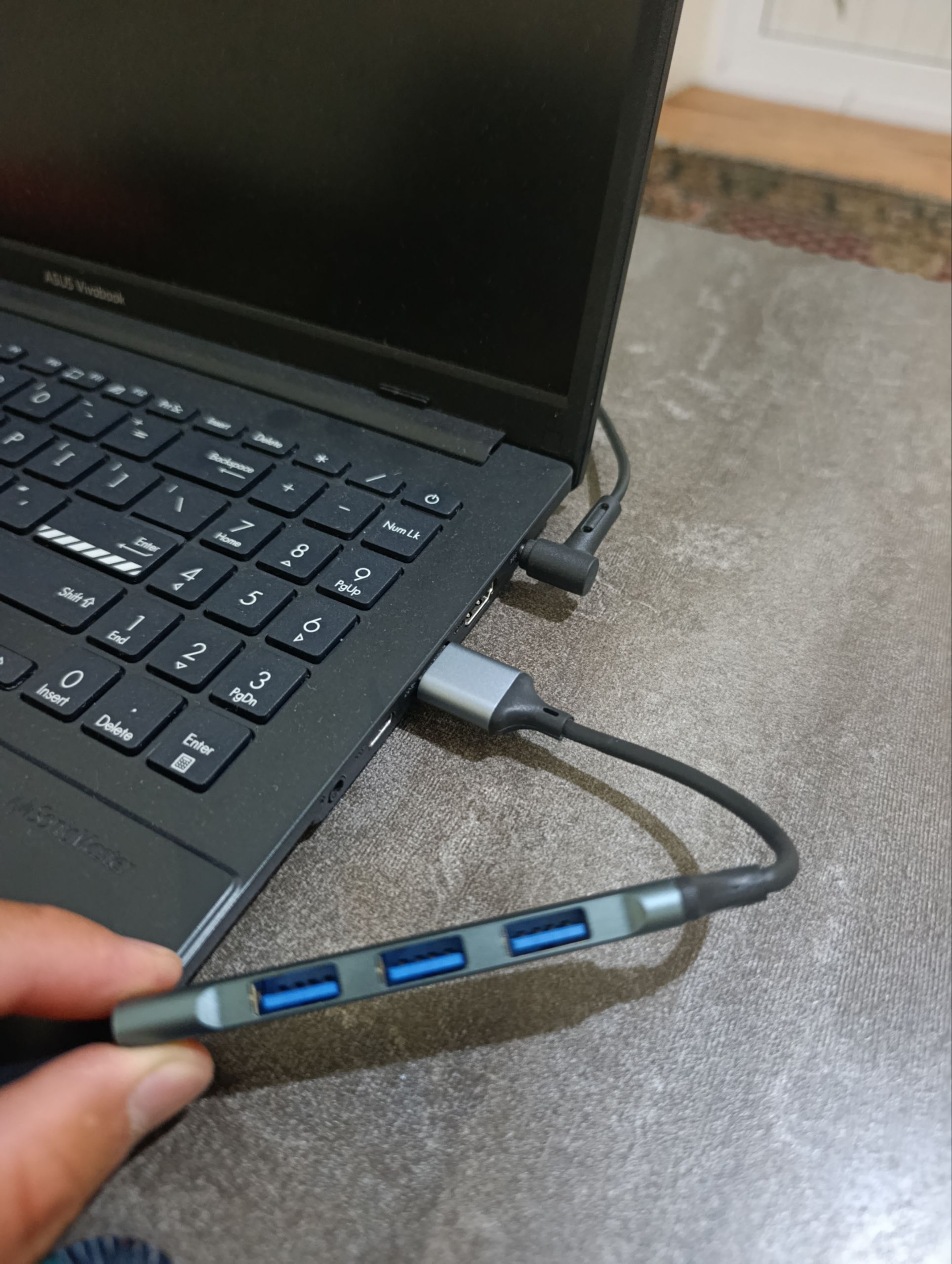 USB Hub 3.0 Type-C, ko‘p portli adapter, noutbuk va MacBook uchun