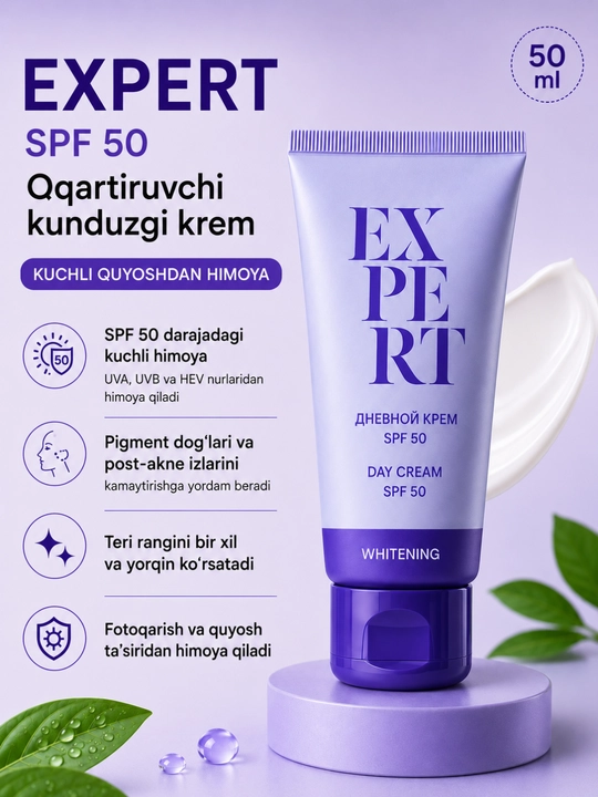 Солнцезащитный крем для лица Expert SPF 50, для всех типов кожи, 50 мл - 
