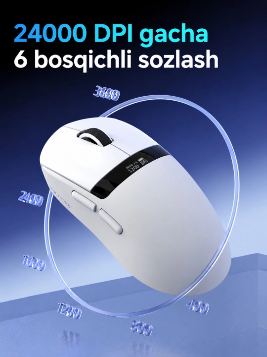 Игровая мышь AJAZZ NJ07 V2 беспроводная 2.4G, Bluetooth, проводная, 24000 DPI, RGB, 300мАч