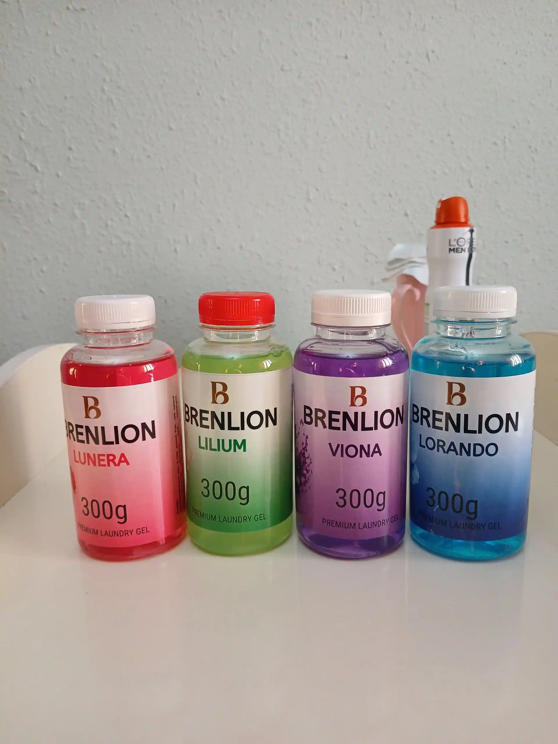 Набор гелей для стирки BRENLION, мини-сет 4-в-1, жидкий порошок для стирки белья, 4 х 300г