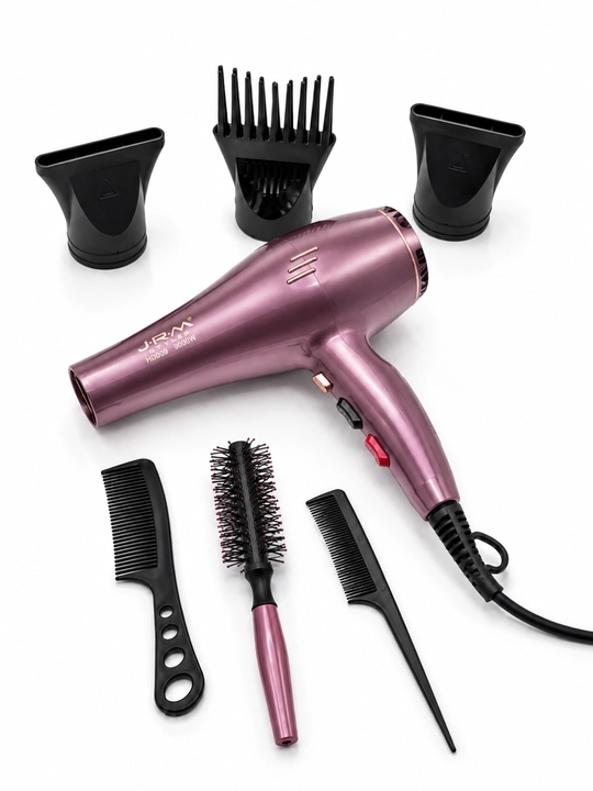 Фен для волос JRM Styler 9000 Вт, 3 температуры, 2 скорости, 3 насадки, 3 расчёски в подарок