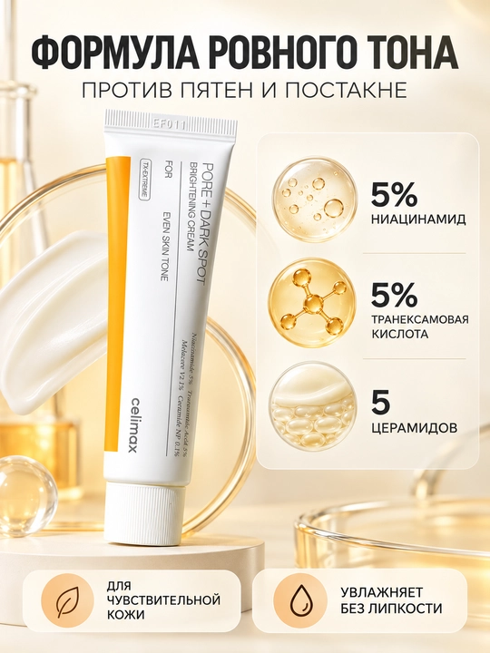 Celimax Pore + Dark Spot Brightening Serum & Cream - Dog‘larni kamaytiruvchi vosita