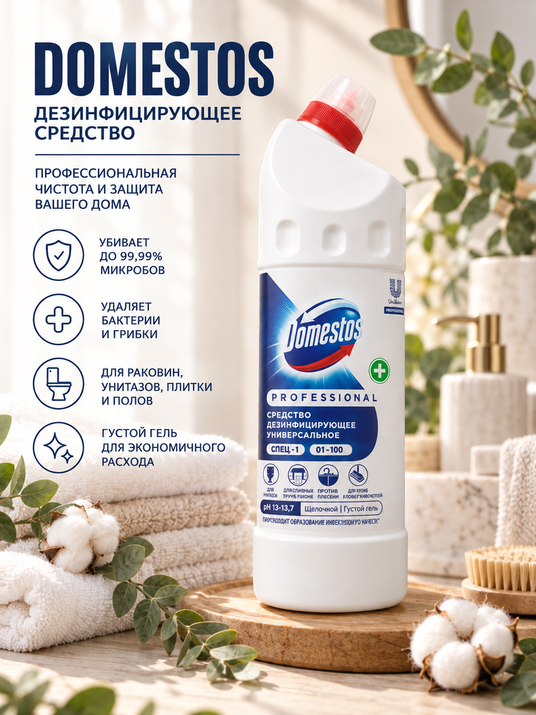 Domestos — uy tozalash va himoya qilish uchun dezinfeksiyalovchi vosita - 