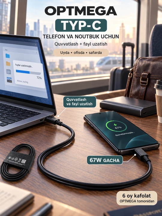 Кабель для быстрой зарядки, type-c to type-c, fast charging, Samsung, Xiaomi, сила тока 7А