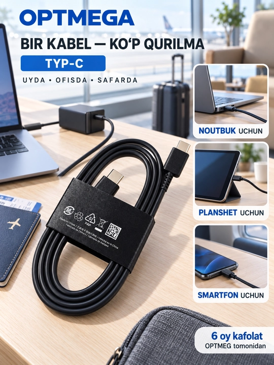Кабель для быстрой зарядки, type-c to type-c, fast charging, Samsung, Xiaomi, сила тока 7А