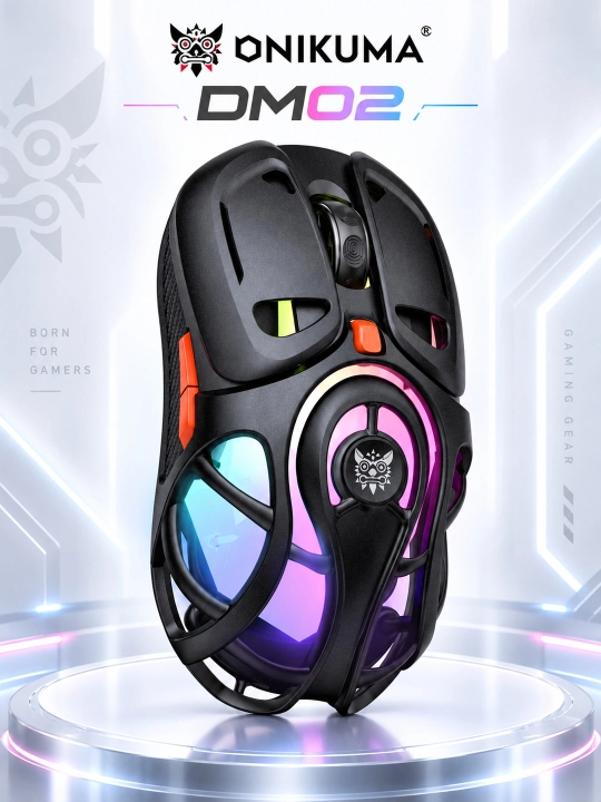 ONIKUMA DM02 RGB simsiz o‘yin sichqonchasi, 2.4 GHz/USB Type-C, 12800 DPI - 