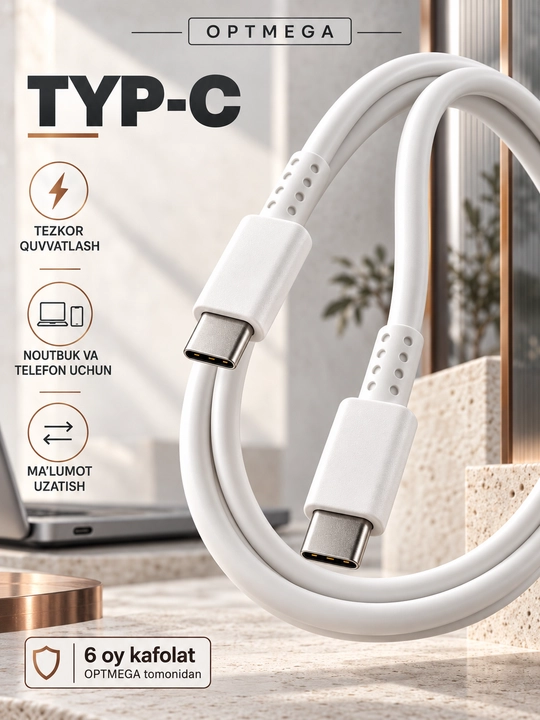 Кабель для быстрой зарядки, type-c to type-c, fast charging, Samsung, Xiaomi, сила тока 7А