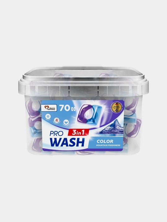 Pro Wash kir yuvish kapsulalari, Tog‘ musaffoligi, 70 dona - 