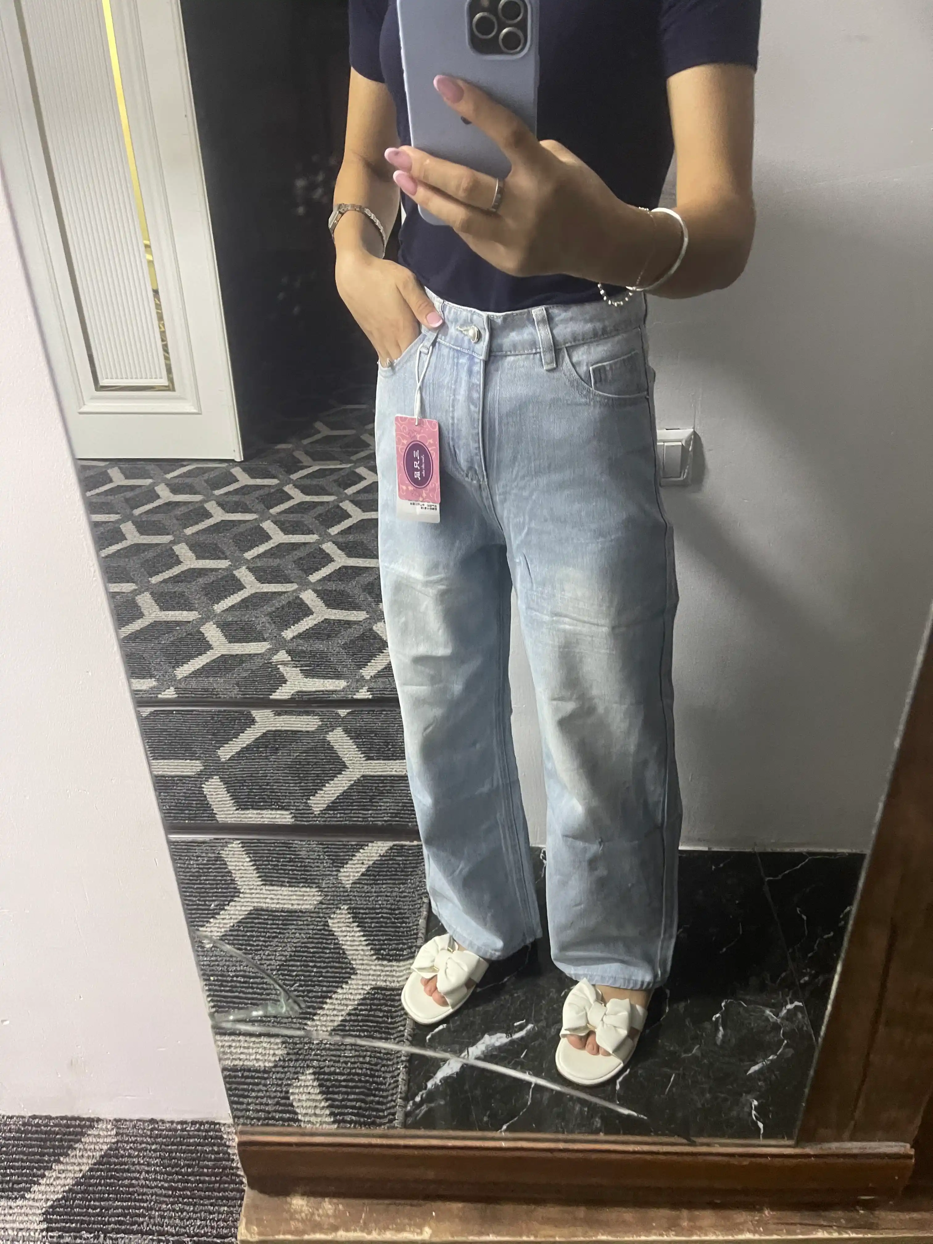 Ayollar uchun Baggy Y2K jinsi shimlar, paxtadan tikilgan, keng fason, yuqori bel, XS-2XL