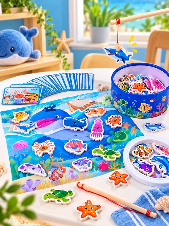 Детские игрушки, развивающие игрушки, игрушка для рыбалки, игрушка с рыбками 