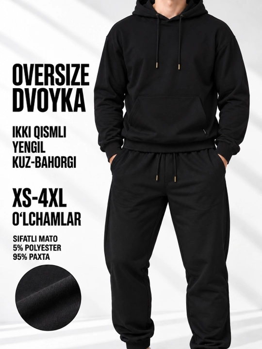 Erkaklar to‘plami, ikki baho, kundalik kiyim, bahor-yoz, kuz, sidirg‘a - 