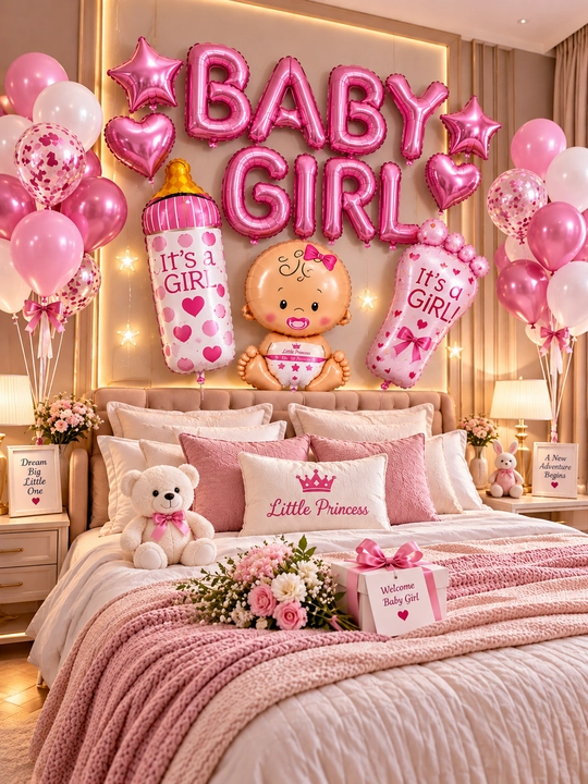 Набор воздушных шаров Baby Girl и Baby Boy для новорождённых