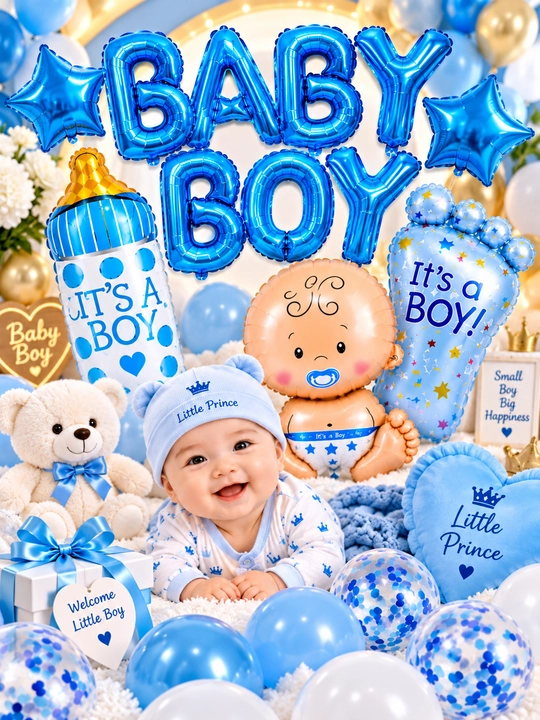 Набор воздушных шаров Baby Girl и Baby Boy для новорождённых