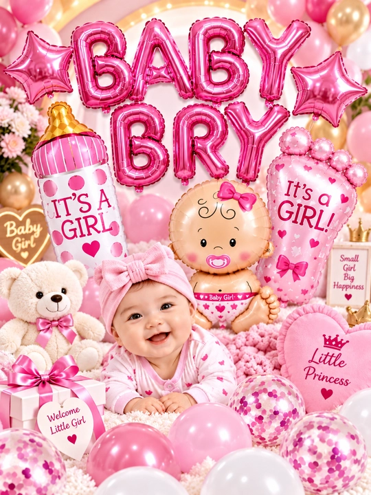Набор воздушных шаров Baby Girl и Baby Boy для новорождённых