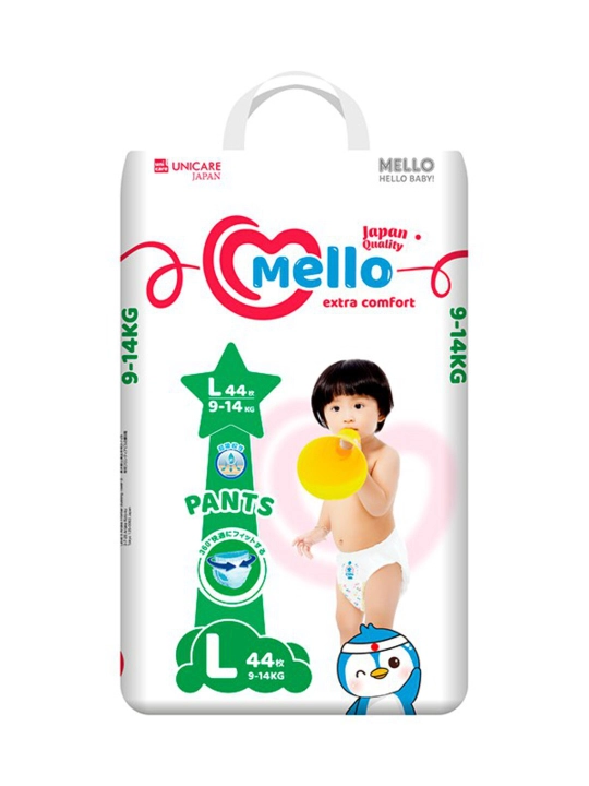 Подгузники-трусики для новорожденных детей MELLO, L 9-14 кг, 44 штуки - 