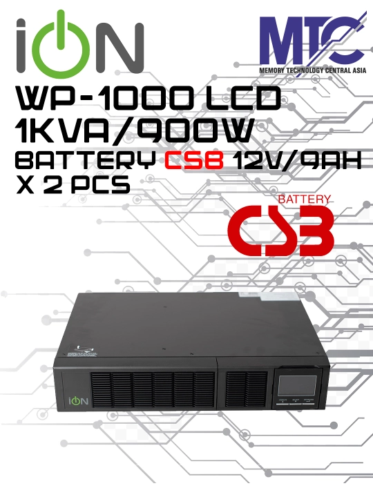 ION WP 1000VA / 900W uzluksiz quvvat manbai (UPS) Sof sinus to'lqinli onlayn UPS
