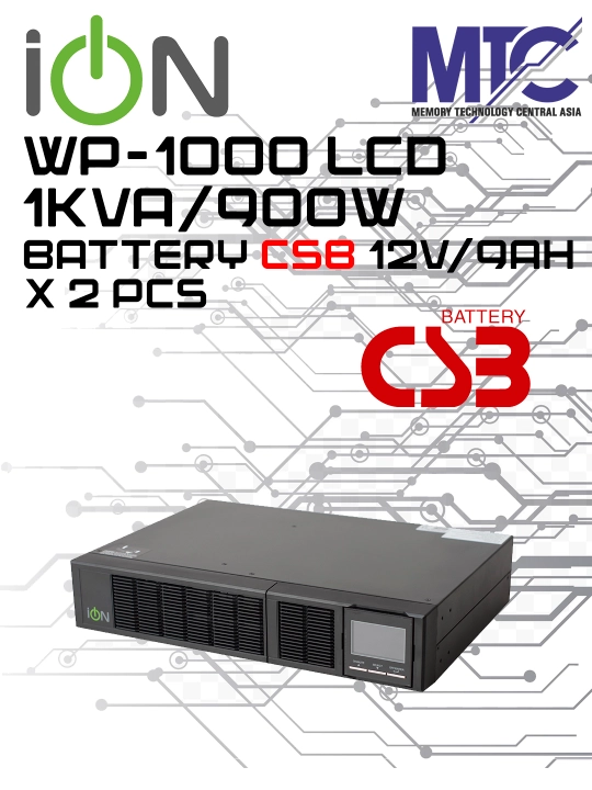 ION WP 1000VA / 900W uzluksiz quvvat manbai (UPS) Sof sinus to'lqinli onlayn UPS - 