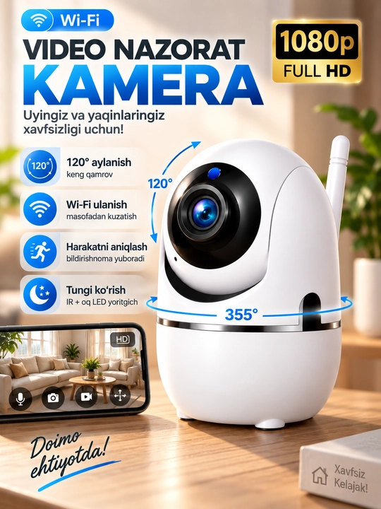Умная Wi-Fi камера, камеры видеонаблюдения, камера 360 - 