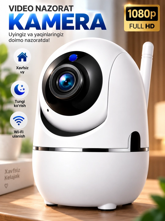 Aqlli Wi-Fi kamera, videokuzatuv kameralari, 360° kamera - 