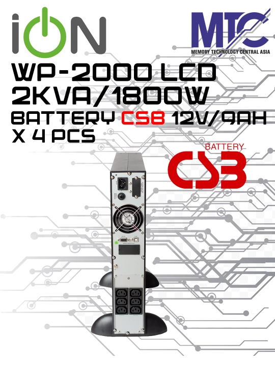 ION WP 2000 VA / 1800 W uzluksiz quvvat manbai (UPS) Sof sinus to'lqinli onlayn UPS