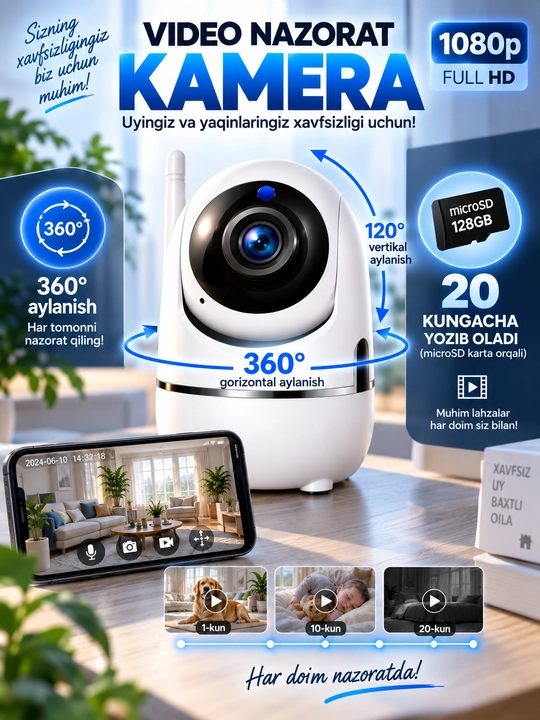 Wi-Fi kamera IP videokuzatuv PTZ