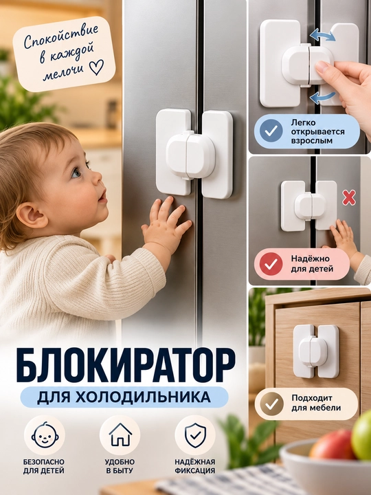 Блокиратор замок для холодильника, безопасность детей