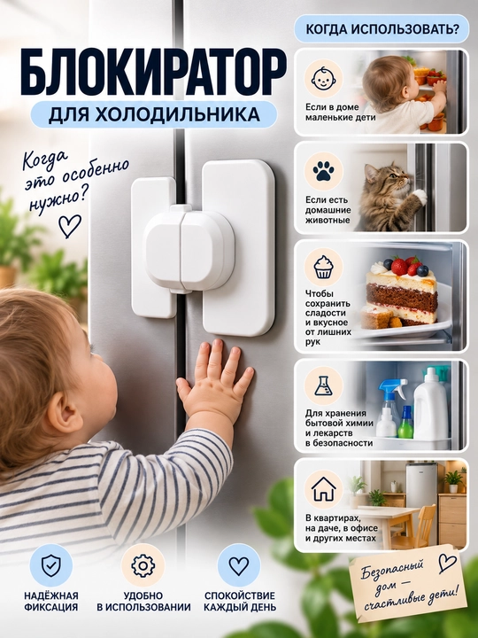 Блокиратор замок для холодильника, безопасность детей