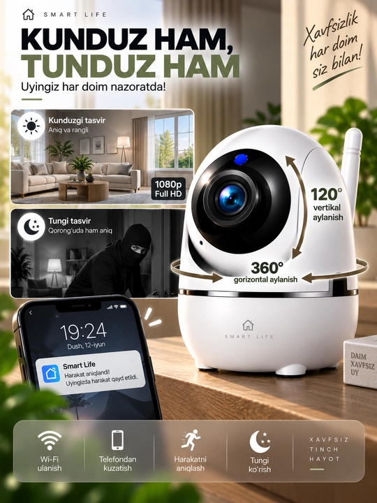 Wi-Fi Камера IP видеонаблюдения PTZ
