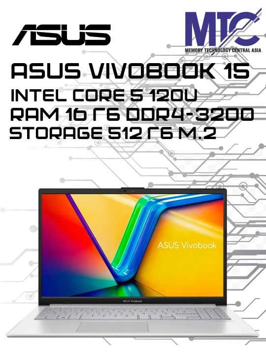 ASUS Vivobook 15 Core 5 120U / 16GB / 512GB SSD / 15.6″ FHD noutbuki - 